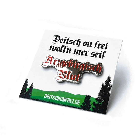 Arzgebirgisch Blut Emaille Pin inkl. kostenfreiem Versand