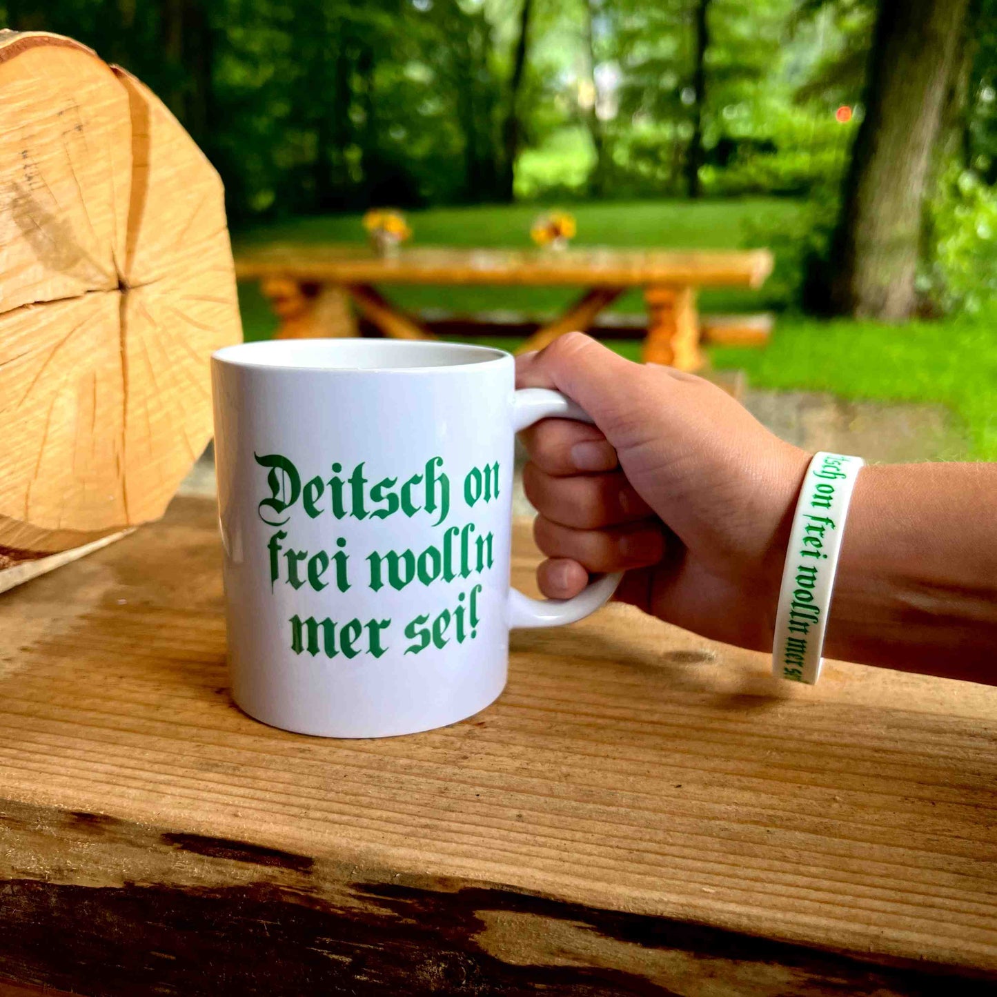Deitsch on frei wolln mer sei! Tasse inkl. kostenfreiem Versand