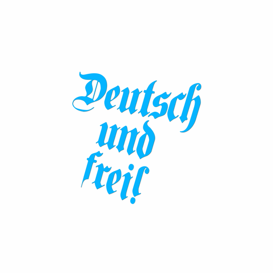 Deutsch und frei! Plott Aufkleber hellblau inkl. kostenfreiem Versand
